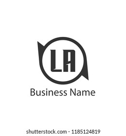 Initial Letter LA Logo Template Design