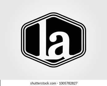 Initial letter la lowercase logo minimalist black