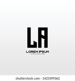 Initial letter LA minimalist art logo vector