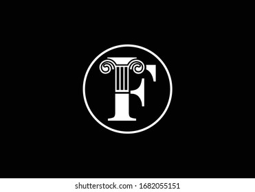 Initial Letter and law pillar logo design, column Logo vector Template,