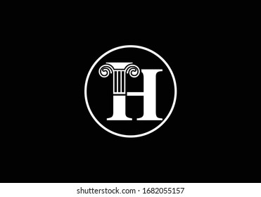 Diseño del logotipo de la letra inicial y del pilar de la ley, columna Plantilla vectorial del logotipo,