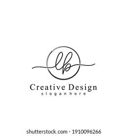 Initial letter LB calligraphy handwritten logo. Handwritten alphabet in the logo template. Letters and Alphabet for your logo design.