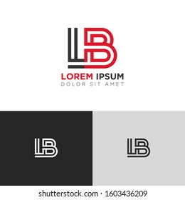 Initial Letter LB linked uppercase overlap modern logo design template. Suitable for business, consulting group company