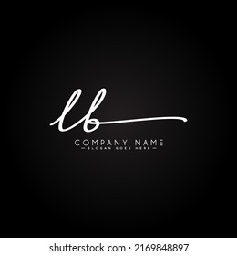Logotipo de la carta inicial LB - Logo del estilo de firma manuscrita