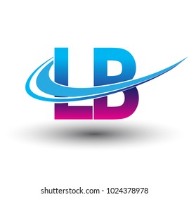 initial letter LB logotype company name colored blue and magenta swoosh design. vector logo for business and company identity.
