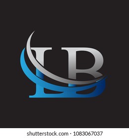 initial letter LB logotype company name colored blue and grey swoosh design. vector logo for business and company identity.