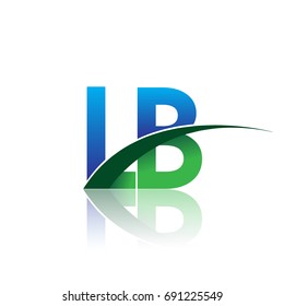 initial letter LB logotype company name colored blue and green swoosh design. vector logo for business and company identity.
