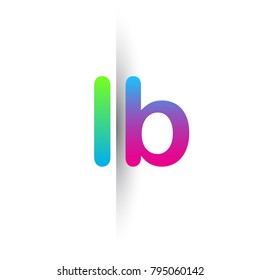 Initial Letter LB Lowercase Logo green, pink and Blue, Modern and Simple Logo Design.