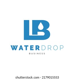 Initial letter LB water drop icon logo design inspiration