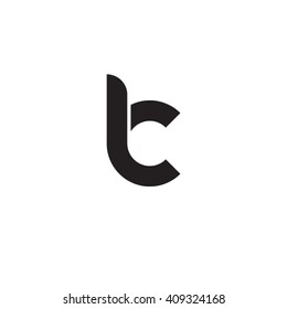 initial letter lc linked round lowercase monogram logo black
