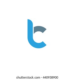 initial letter lc linked round lowercase logo blue