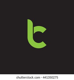 initial letter lc linked round lowercase logo green