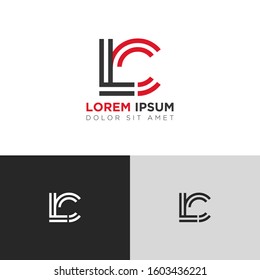 Initial Letter LC linked uppercase overlap modern logo design template. Suitable for business, consulting group company