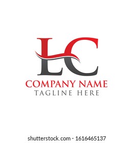 Initial Letter LC Logo Design Red And Black Vector Template. Linked Letter LC Vector Illustration