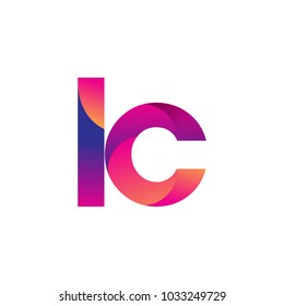 Initial Letter LC Logo Lowercase, magenta and orange, Modern and Simple Logo Design.