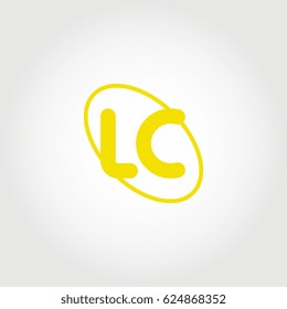 initial letter lc logo yellow on white background