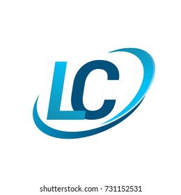 initial letter LC logotype company name colored blue swoosh design concept. vector logo for business and company identity.