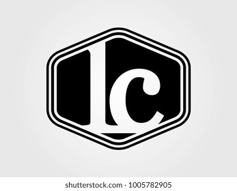 Initial letter lc lowercase logo minimalist black