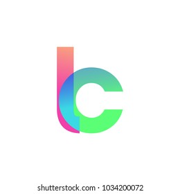 Initial Letter LC Lowercase Logo green, pink and Blue, Modern and Simple Logo Design.