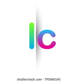 Initial Letter LC Lowercase Logo green, pink and Blue, Modern and Simple Logo Design.