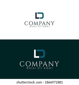 Initial letter LD DL minimalist art monogram shape logo.