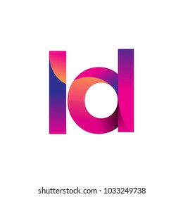 Initial Letter LD Logo Lowercase, magenta and orange, Modern and Simple Logo Design.