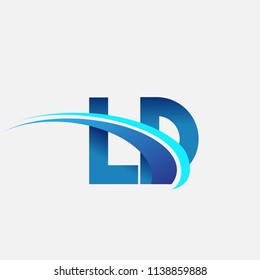 initial letter LD logotype company name colored blue and swoosh design. vector logo for business and company identity.
