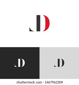 Initial Letter ld uppercase modern logo design template elements. red letter Isolated on black white grey background. Suitable for business, consulting group company.