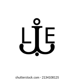 Initial letter LE anchor simple logo.
