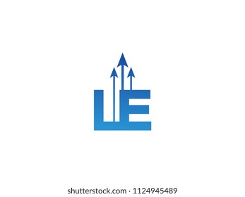 Initial Letter LE Arrow Chart Finance Business