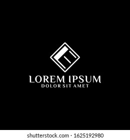 Initial letter LE or EL logo template with diamond square shape illustrationin flat design monogram symbol