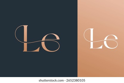 Letra inicial LE EL logotipo design vetor ilustração para casal, casamento e negócios