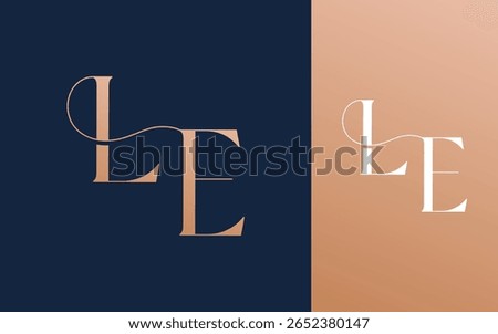 Initial letter LE EL logo design vector illustration for couple, wedding, and business