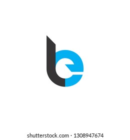 Initial Letter LE Linked Circle Lowercase Logo Black Blue Icon Design Template Element