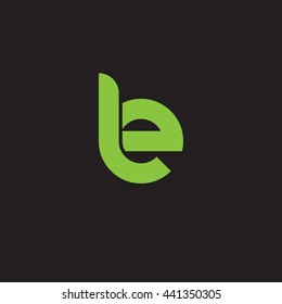 initial letter le linked round lowercase logo green