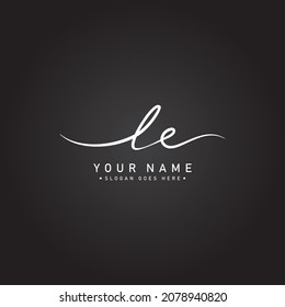 Initial Letter LE Logo - Handwritten Signature Style Logo