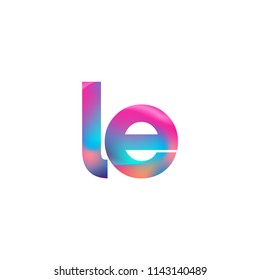 Initial Letter LE Logo Lowercase colorful design, Modern and Simple Logo Design.
