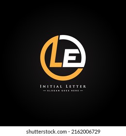 Initial Letter LE Logo, Minimal Alphabet Logo