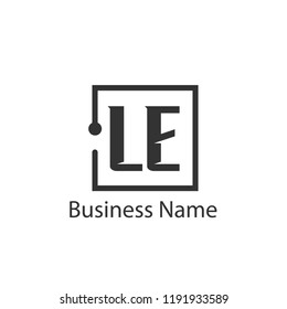 Initial Letter LE Logo Template Design