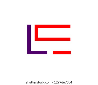 Initial Letter LE Logo Template Design