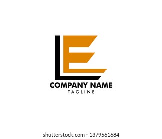 Initial Letter LE Logo Template Design