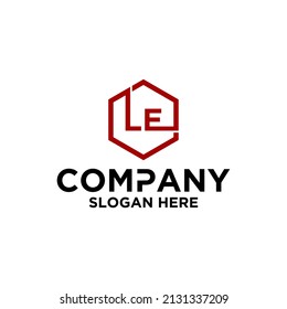 Initial letter LE logo vector design template