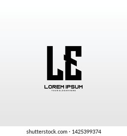 Initial letter LE minimalist art logo vector