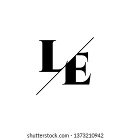 Initial Letter LE Monogram Sliced. Logo template isolated on white background