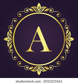 initial Letter A Leaf Flower Logo Concept symbol icon sign Element Design. Ecology, Cosmetics, Spa, Beauty salon, Boutique, Natural Products, Skin Care Logotype. Vector illustration template
