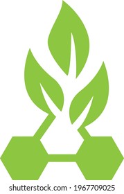 Initial Letter A With Leaf Logo, Green eco Letter A Logo Template Design
