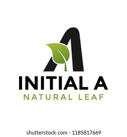 Initial letter a and leaf logo icon design template vector