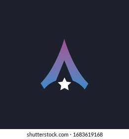 initial letter a with leaf logo vector concept element