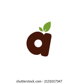 Initial Letter A with leaf simply Logo design