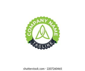 letra inicial A Leaf Stamp Badge Logo Concept símbolo icono de signo de diseño Elemento de diseño. Herbal, Productos Naturales, Cosméticos, Ecología, Salud, Spa, Logotipo de yoga. Plantilla de ilustración de vector